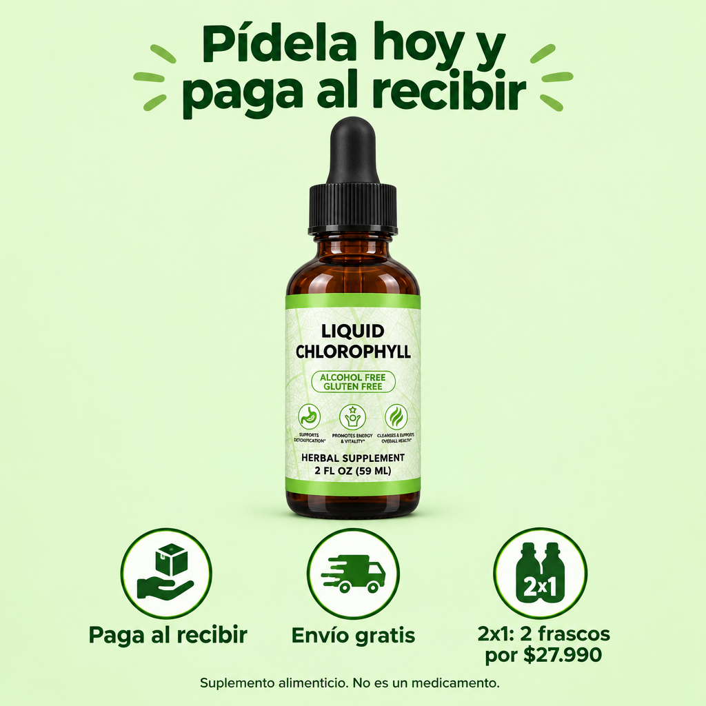 Pídela hoy y paga al recibir: clorofila líquida Benevolent 60 ml