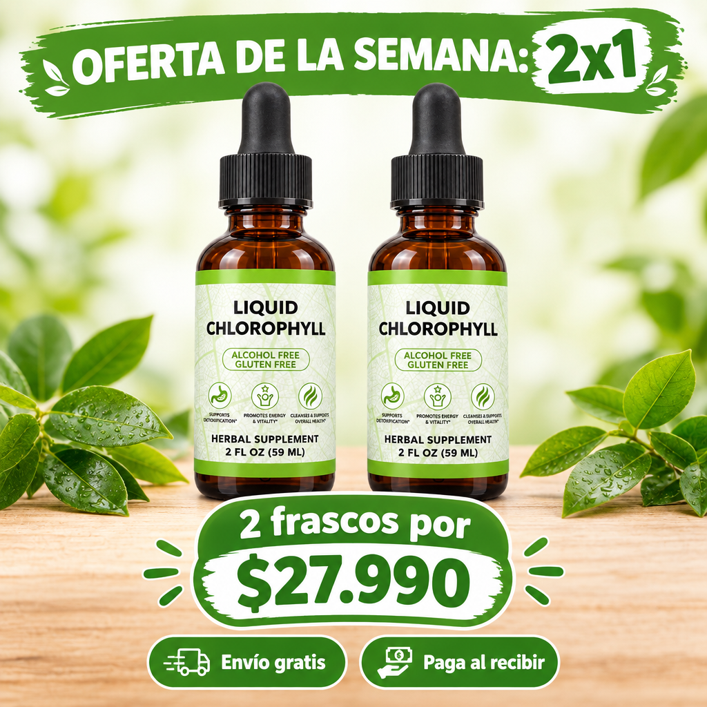 Oferta 2x1: 2 frascos de clorofila líquida Benevolent por $27.990