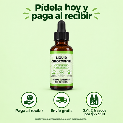 Pídela hoy y paga al recibir: clorofila líquida Benevolent 60 ml