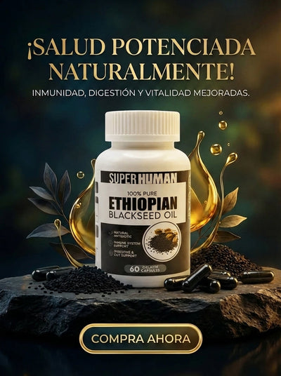 SUPER HUMAN Ethiopian Black Seed Oil, frasco de 60 cápsulas