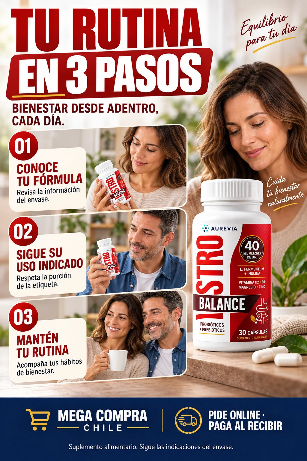Cómo incorporar el producto siguiendo las indicaciones del envase.